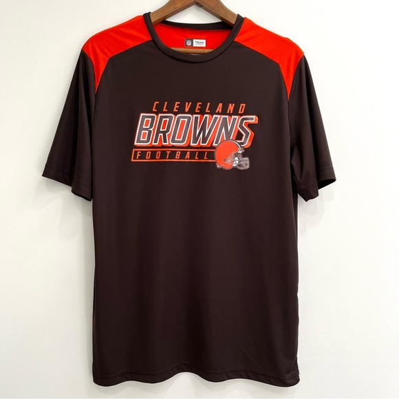 NFL Cleveland Browns Shirt Men’s Large Logo Graphic‎ T Team Apparel Stretch - Picture 1 of 7